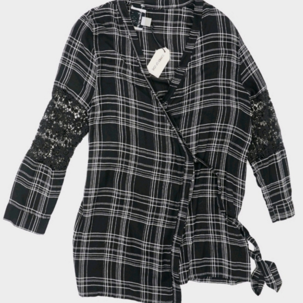 Summer of Love Black & White Detailed Cardigan